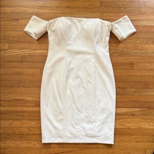 Aqua Strapless White Dress